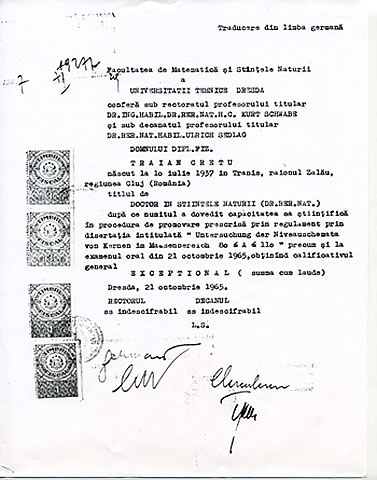 Diploma Universitatea din Dresda